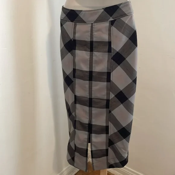 Free People Geometric Precision Plaid Pencil Skirt NWT - Picture 9 of 10